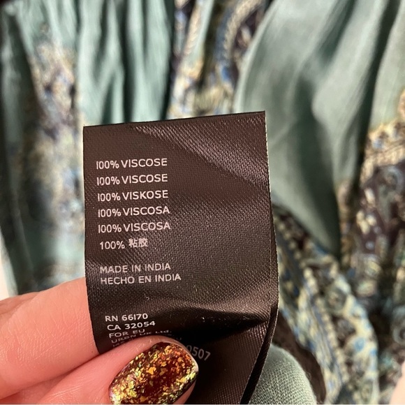 Free People Luna Scarf Print Tunic Top in Ocean Blue - Picture 12 of 12